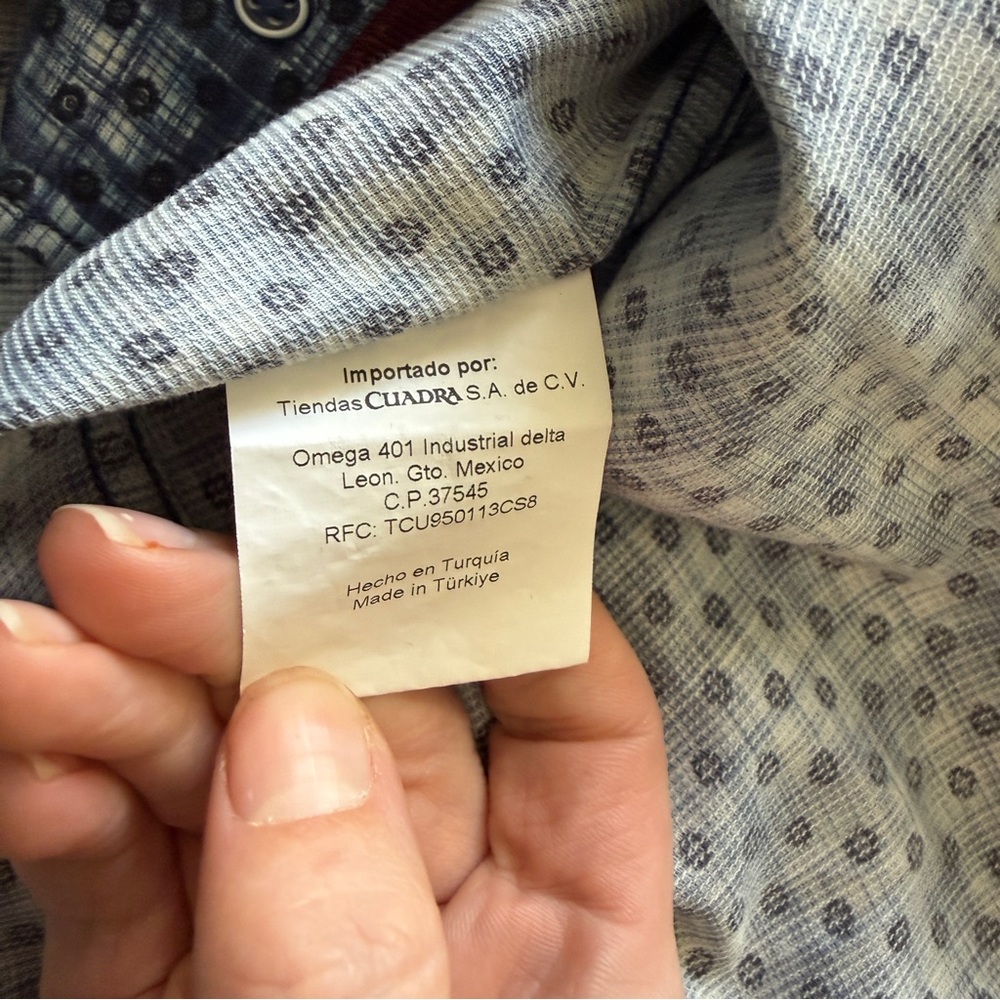Cuadra COTTON SHIRT WITH LONG SLEEVES Men's Blue Patterned - Picture 6 of 7